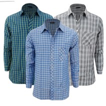 한도웨어 남성용 가을 봄 간절기 캐주얼 셔츠 작업복 긴팔 체크 남방