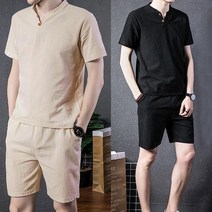 남성 여름 시원한 린넨 상하세트