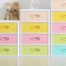 (무배)아이방 장난감 교구보관용 4단 유아수납장(8종) 앤티크 고급 침대 옷, 카멜레온 투명 4단