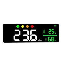 소음측정기 층간소음 측정기 디지털 사운드 레벨 미터 소음 데시벨 측정 범위 벽걸이 형 테스터 충전식 시, 01 No clock