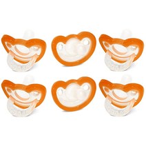 RaZbaby 졸리팝 영아용 쪽쪽이 신생아용 0-3개월 2개입 1팩 핑크, 6 ct orange