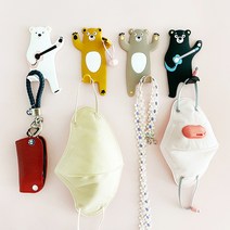 루쓰리빙 다용도 동물걸이 애니멀 후크 현관문 마스크걸이 차키 열쇠 모자 냉장고 걸이 마그넷 자석후크 접착식 매직 벽후크 벽걸이 현관 4종세트 3종세트, 숲속 4종세트