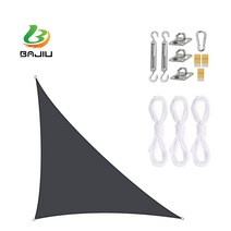 BAJIU 타프스크린 삼각형 홀리데이타프 그늘막 옥스퍼드 타프 액세서리 세트, 블랙, 4*4*5.7m