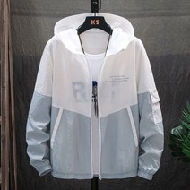 엘로아 시티라벨 배색 후드 바람막이