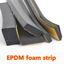 태사테이프 EPDM 자체 접착 스폰지 씰 스트립 고무 블랙 폼 강력한 단면 방음 충돌 방지 가스켓, [01] T2mm x W10mm x L10m