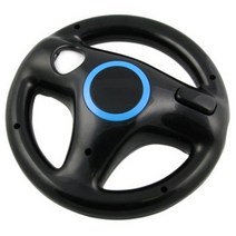 레이싱 스티어링 휠 핸들 조이스틱 컨트롤러 페달 카트 호환 for nintendo wii for Racing game remote controller driving wheel, 검은색, 1개