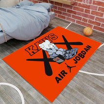 러그 무라카미 SUP 물 주방 조수 kaws 카펫 매트 베어브릭 북유럽 침대옆 미끄럼방지, 200x300cm, 진도라지 레드