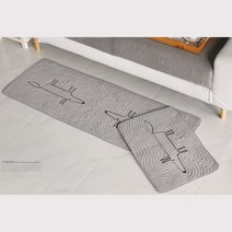 겨울용 목화솜누빔 여우포인트 주방 발매트 욕실매트 인테리어매트 소형평수인테리어, 발매트-그레이