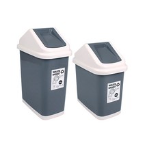 한진 직사각 휴지통 10L 15L 실내용 소형 사각휴지통 틈새 쓰레기통, 그레이, 선택1) 10L