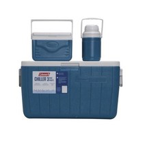 콜맨 Chiller 쿨러 3-Piece Set 블루 48 Qt. 5 & 1/3 Gallon 저그 Bundle
