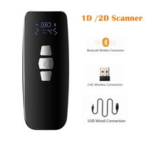 미니 바코드 스캐너 USB 유선/블루투스/2.4G 무선 1D 2D QR PDF417 바코드 iPad 아이폰 안드로이드 태블릿 PC 용|Scanners|, 02 2D