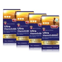 캐나다 노블 울트라 비타민D3 5000IU 180캡슐X4통/온가족 프리미엄 영양제, 180정, 4병