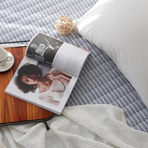 더블샵 순면100 라텍스 / 메모리폼 / 센스맘 토퍼 커버 매트리스 커버, 누빔 어반인디고