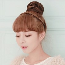 고운머리 똥머리 가발 당고머리 회오리 곱창가발 업스타일, 1개, 베리카키