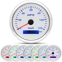 GPS측량기 불규칙형틀게이지 면적측정기 디지털 다이얼 계측기 GPS 속도계 게이지 안테나 방수 오토바이 보트 자동차 트럭 속도 계량기 7 색 조명 60 120 200KMH 85MM, 12.120kmh WS