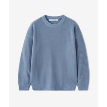 [빠른출고]/블론드나인 크루넥 리브 니트 스웨터스카이 블루 CREW NECK RIB KNIT SWEATERSKY BLUE