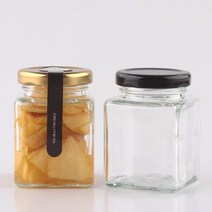 유리병 48파이 사각100 1개 (약 가로x세로5.4cm 높이7.4cm 용량120ml), 검정색러그캡
