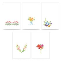앳원스 플라워 무지엽서 vol.1 (5종)100매, 혼합색상, 1세트