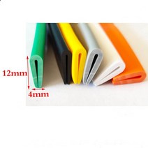 고무 U 씰링 스트립 12x4mm 1mm 두께 유리 금속 자동차 목재 패널 보드 라운드 에지 인클로저 쉴드 그린 오렌지 옐로우 블랙, 검은색, 유
