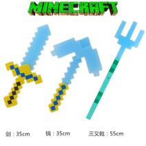 마인크래프트 조립 어린이 소품 피규어 변장 횃불 MK 무기 픽셀 다이아몬드 호환블록, 다이아몬드소드곡괭이삼지창3종