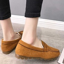 CØupang ⁀‿⁀여자 발편한 로퍼 기모 일상 겨울 이쁜 코디 패선 예쁜로퍼 퍼구두 발편한단화 스웨이드단화 여성로퍼Ｇo질라몰