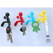 마그네틱 자석 후크 고리 걸이 차키 열쇠 냉장고 타공판 홀더 / 이케아 스타일, 빨강