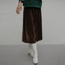 나인 (SK-4552)링클 벨벳 밴딩 스커트