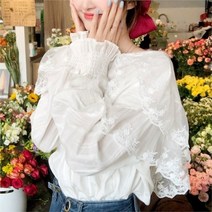 [MonMarley] 공주 세라 레이스 카라 블라우스 여성 0518