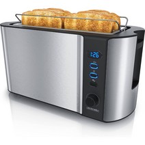 Arendo 아렌도 스테인리스 스틸 토스터 4구 롱 슬롯 1500W