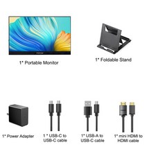 포터블 서브 터치 휴대용 모니터 17.3 인치 2k uhd 25601440 ips hdr 듀얼 스피커 게임 디스플레이 컴퓨터 노트북 mac xbox ps45 스위치, 가죽 케이스 없음, 나는 플러그