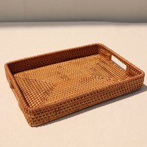 홈카페창고 라탄사각트레이 손잡이라틴사각쟁반