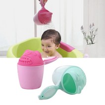 유아 아기 목욕 바가지 물 조리개 바가지 머리씻기, 곰_핑크