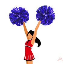 체육대회소품 운동회도구 치어리더 응원수술 2P, 블루