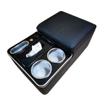 뒷좌석 팔걸이 보관함 컵홀더 무선충전기 편안 쿠션, 블랙