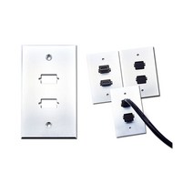 신길전자 벽면 HDMI 2포트 알루미늄 판넬 월플레이트 인테리어콘센트, 줄타입