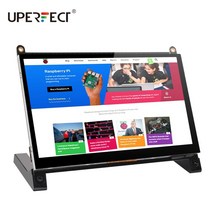 소형 휴대용 포터블 모니터 UPERFECT 라즈베리 파이 터치 스크린 7 성 초소형모니터, 협력사, 검은 색, 미국 플러그