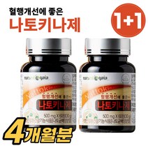 식약처 인증 혈행 개선 나토 키나제 낫토 낫또 키나아제 영양제, 4개월분 (60정 x 2), 2병, 60정