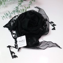 메리앤유 싸리방울디테일 이중레이스 스카프