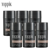 토픽 TOPPIK 12g x 6개 (6개월분) 천연양모케라틴 흑채 증모제 펌프별매, 6개입, 밝은 갈색 12g