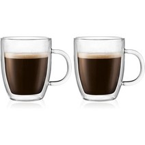 보덤 Bodum 비스트로 커피 더블 월 머그 클리어 295ml 2개 세트, 더블 월 머그컵 2개