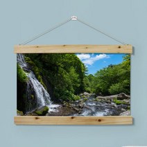 pk608-우드스크롤_60CmX40Cm-풍수지리폭포, 타입4폭포4