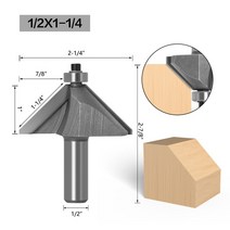 1 개 1/4 quot1/2quot 생크 챔퍼 커터 라우터 비트 나무 말 코 45 도 CNC 목공 도구 두 플루트 엔드 밀, [18] 12.7X31.75, [03] 12mm shank