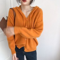부들부들한 여성 후드 니트 가디건 7컬러