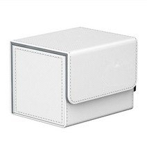 타로 카드 박스 보드 게임 카드 홀더 박스 PU 가죽 타로트 케이스 컨테이너, 하얀색