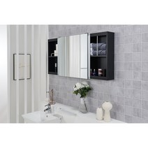 닥터바스 욕실 수납장 욕실장 슬라이드장 화장실 수건장, 3-1 블랙 1200-600