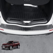 유투카 더뉴 QM6 트렁크가드 범퍼 패드 보호 커버 1p 유광 블랙 실버 색상 몰딩 내부 외부 기스방지 실외 튜닝 용품, 01.트렁크 가드 1P, 2.실버