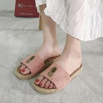 라탄feel 파인애플 심플 슬리퍼/모던 하우스 무소음 거실화/발편한 홈 호텔 슬리퍼/ 바다 해변, 라탄 심플_ 베이지 38-39