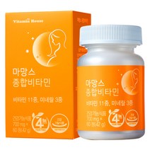 비타민하우스 임산부 수유부 무첨가 종합비타민&미네랄 14종 특허 엽산 60정 멀티비타민, 4박스
