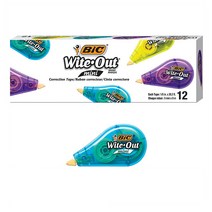 BIC Tape White 빅 화이트 수정 테이프 12개 Wite Out Brand Mini Correction