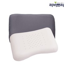 라버트리 천연라텍스 땅콩형 베개 세트, ST블루